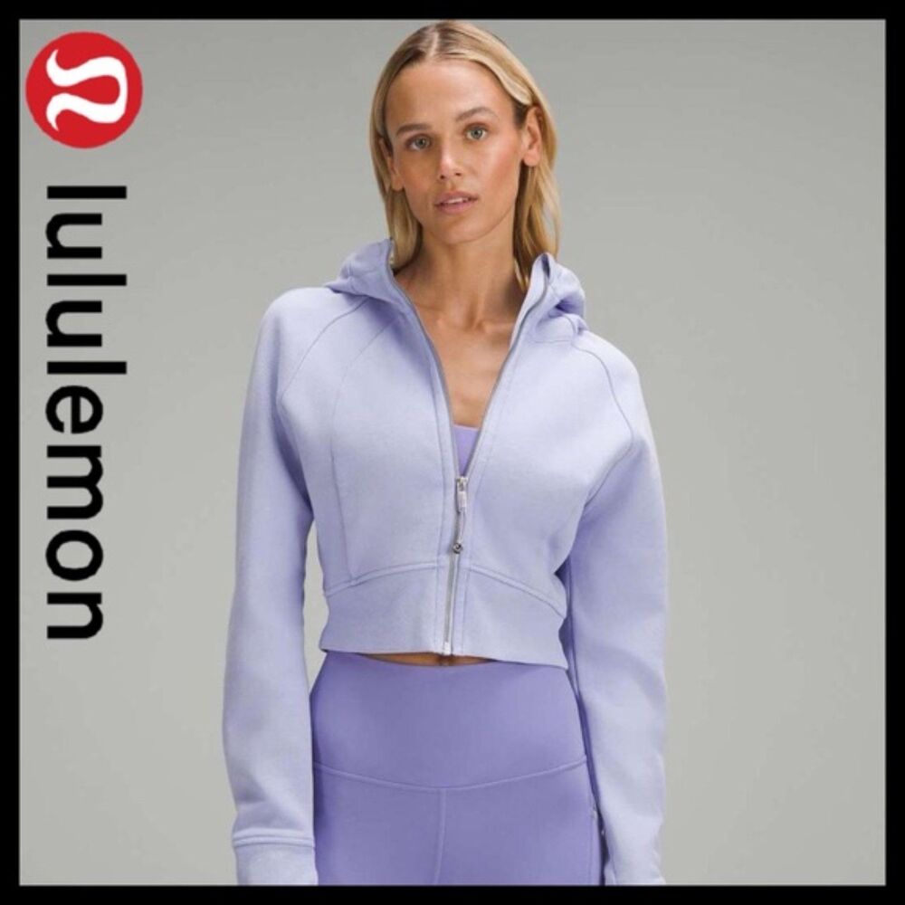 Lululemon Scuba Full-Zip Cropped Hoodie in Lilac Smoke Size 2